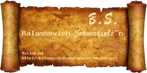 Balassovich Sebestyén névjegykártya